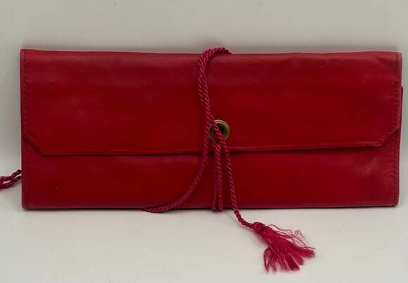 Amity Other - Amity Lambskin Red Leather Travel Jewelry Organizer Clutch